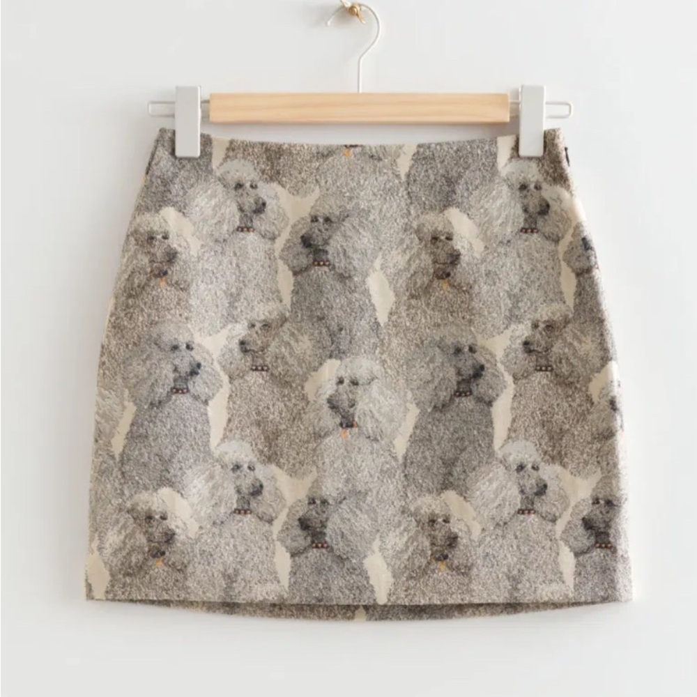 & Other Stories Poodle Dog Jacquard Skirt